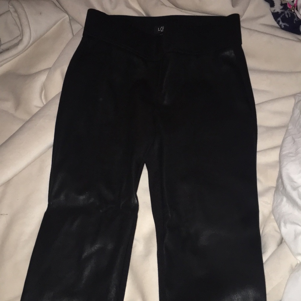 LOFT Black Leather Leggings